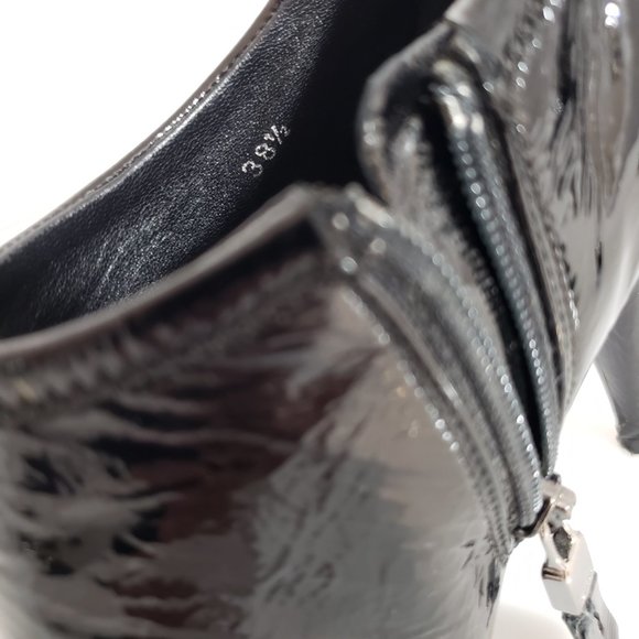 Prada Black Patent Leather Heels Short Booties - Picture 4 of 8